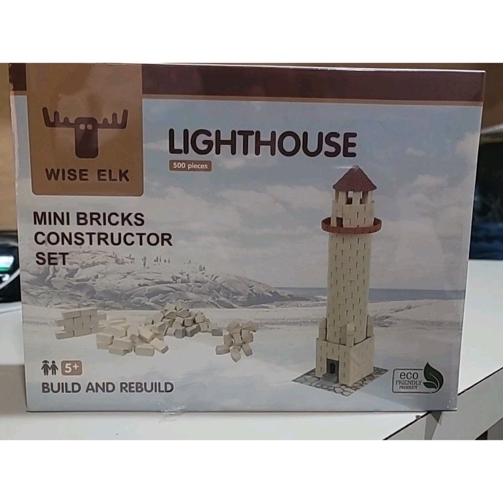 Wise Elk Mini Bricks Lighthouse Washable‎ Glue Building Set
